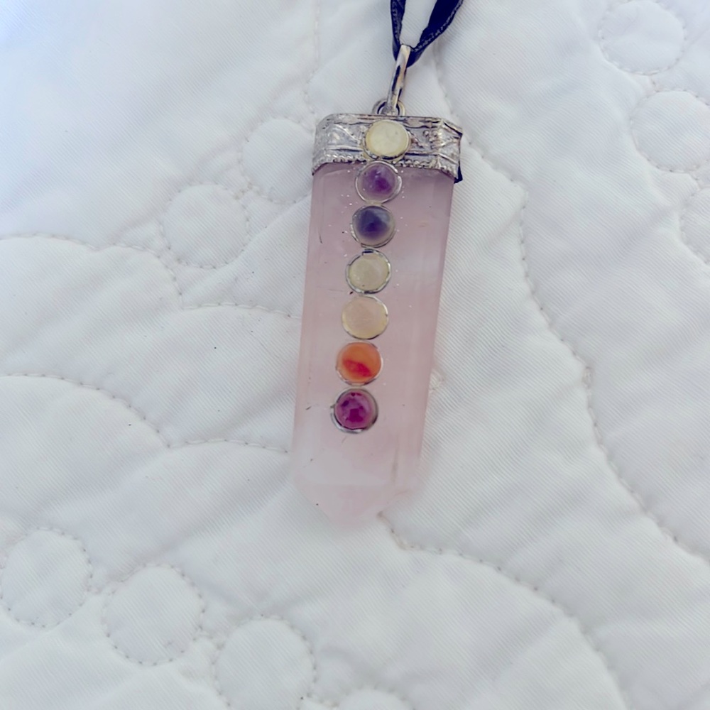 Rose Quartz Crystal Chakra Pendant